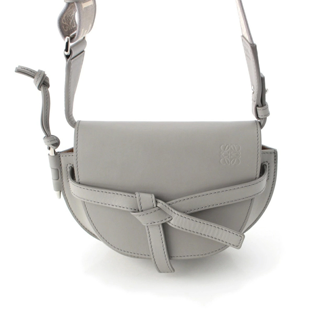 Loewe Leather Gate Dual Shoulder Bag Gray
